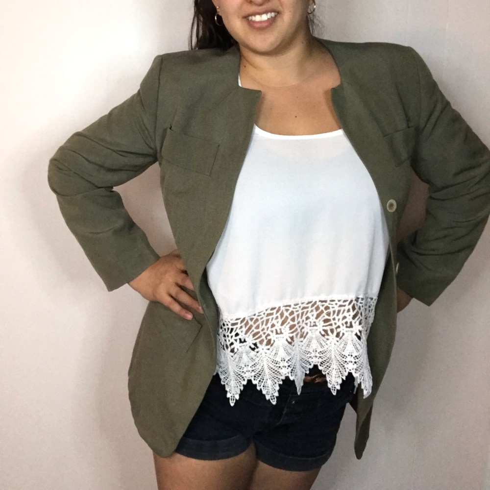 Vintage Henri Bendel New York Green Blazer Jacket